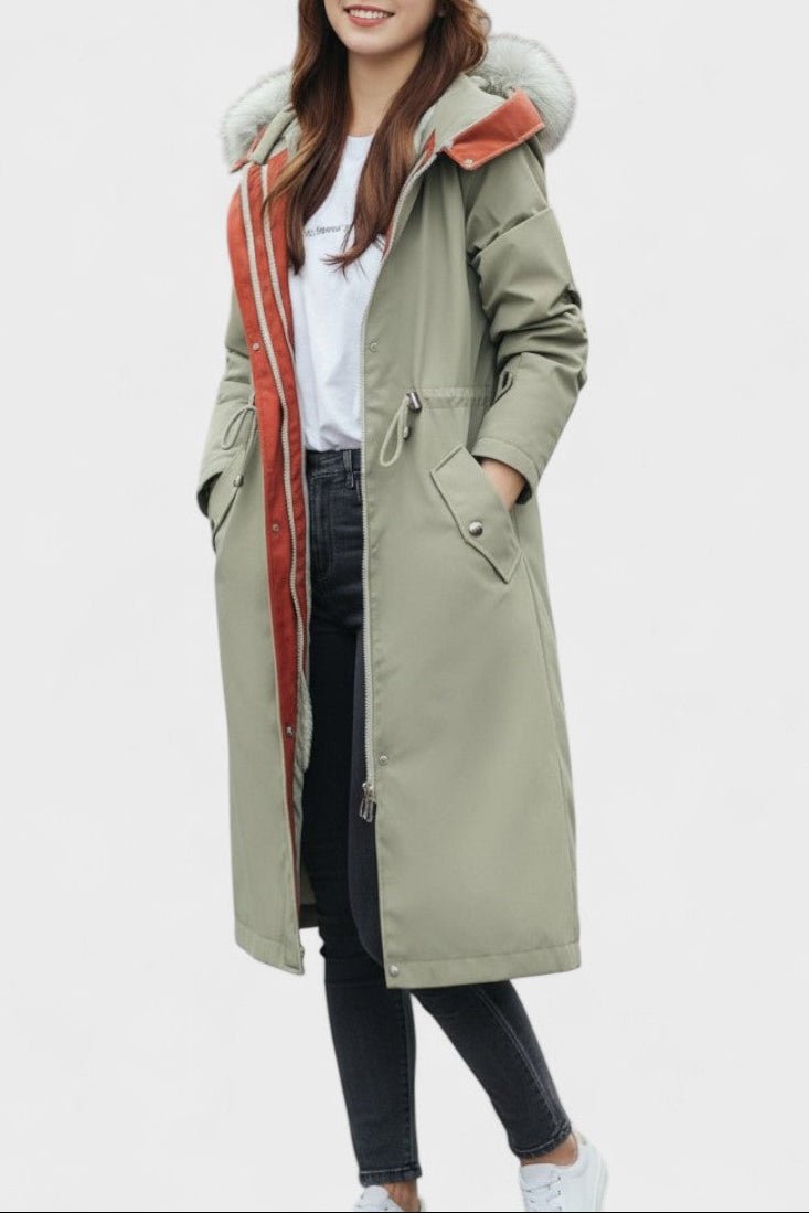 Bérénice | Manteau Long à Capuche Déperlant